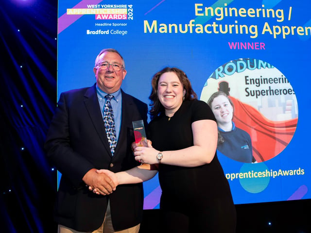 Award winner Alexandra Johnson, of Produmax Ltd, with Nick Garthwaite