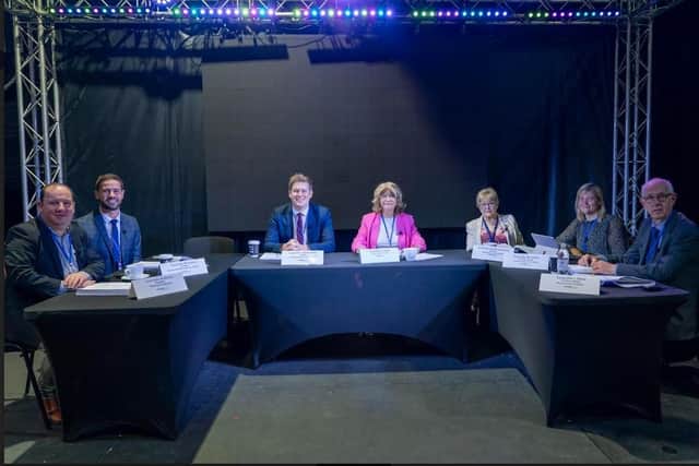 Wakefield Council held a cabinet meeting at Production Park, South Kirkby. Councillors pictured left to right: Matthew Morley, Michael Graham, Jack Hemingway, Denise Jeffery, Margaret Isherwood, Michelle Collins and Les Shaw