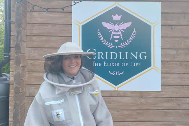 Just the buzziness: Beekeeper Claire Tolley has produced a series of low-alcohol kombucha health drinks with honey from her own hives for her Knottingley micro-brewery Cridling.