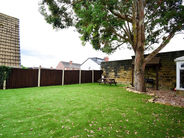 There is an enclosed, south facing garden with the property, with seating areas.
