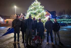 Nine houses from Southfield Close, Horbury, clubbed together to buy the Christmas lights.