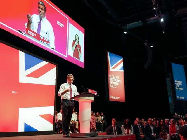 Sir Keir Starmer delivers the leader's speech at the Labour Party Conference. Photo: Getty Images