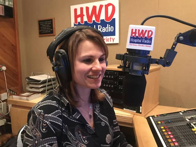 Hospital Radio Award winner Vicky Pinder in the studio at Dewsbury and District Hospital on Halifax Road.