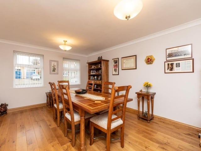A spacious dining room.