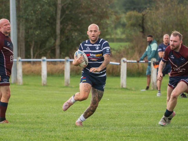 Man of the match Jack Brears slices through the Thornhill Trojans'defence.