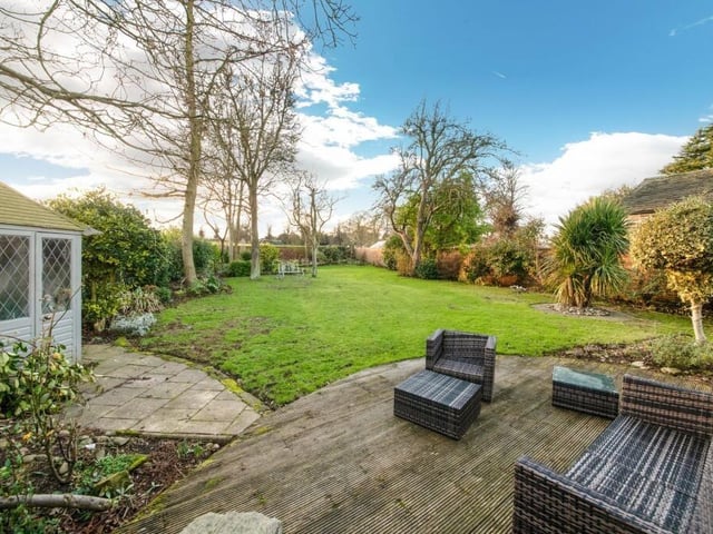 A view of the lovely lawned garden.