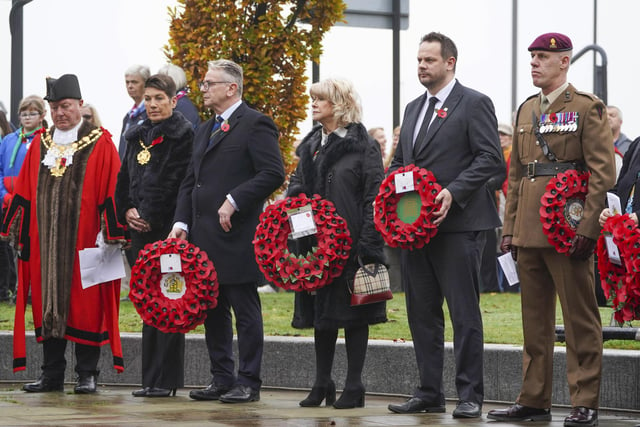 The Mayor and Mayoress of Wakefield layed wreaths.