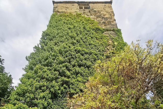 The tower remains strong to this day, despite being overgrown with brambles and nettles.