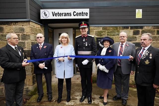 Left to right: Alan Austin; Coun Denise Jeffery; Lord Lieutenant of West Yorkshire Ed Anderson;  High Sherrif of West Yorkshire, Mrs Susan Baker MBE JP DL and Coun Steve Vickers, Wakefield Armed Forces Champion