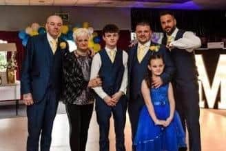 Gaynor with her family - true Leeds United supporters.