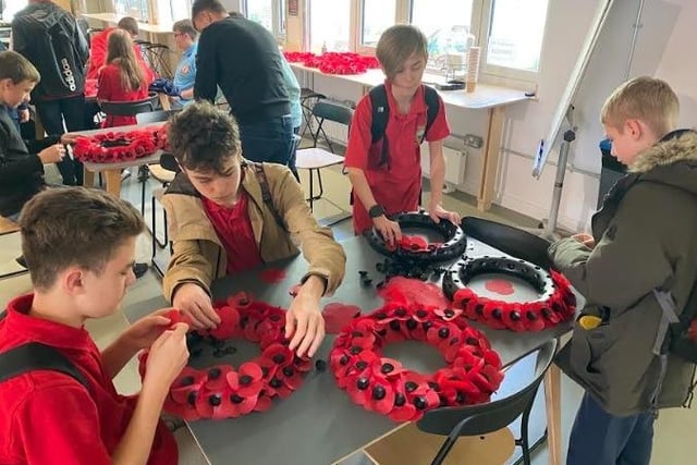 Cadets and staff from 2490 (Spen Valley), 168 (City of Leeds), 2387 (Pudsey) and 2388 (Castleford) learnt the history of remembrance and the origins of the Poppy - before having a go at making poppies and wreaths themselves.
