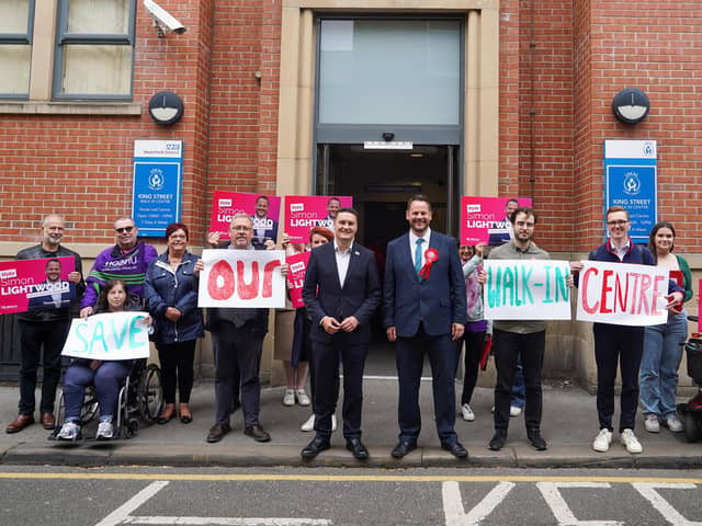 Wakefield MP Simon Lightwood and Wes Streeting, Shadow Secretary of State for Health and Social Care, pictured in May 2022 at the launch of a campaign to save King Street NHS Walk-in Centre