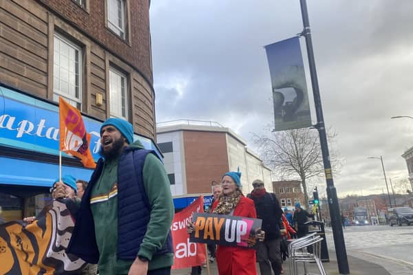 Thousands of teachers throughout England and Wales have walked out over pay.