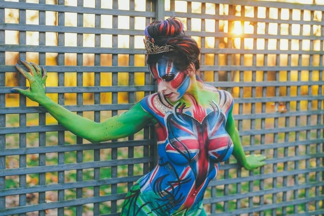 Linda Baker from Lilimarte Face & Body Painting, Bradford created a stunning British graffiti style body paint on her model Lasma.