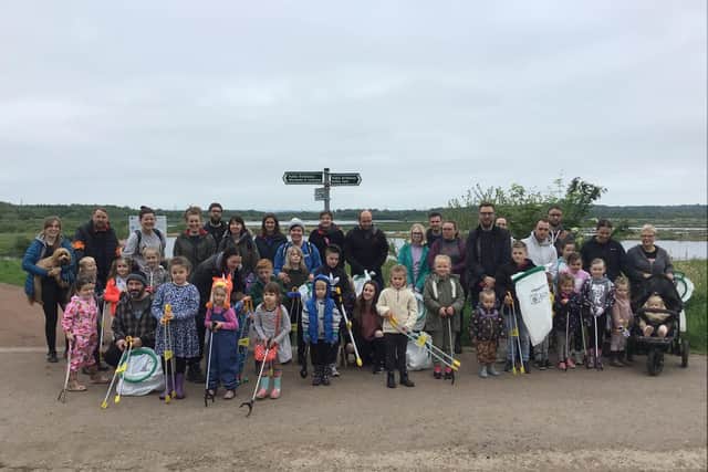Allerton Bywater Primary pupils and teachers got together to pick up litter at the RSPB's nature reserve