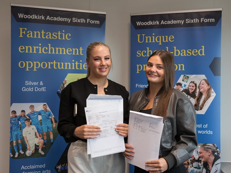 Woodkirk Academy students picking up their A-level results