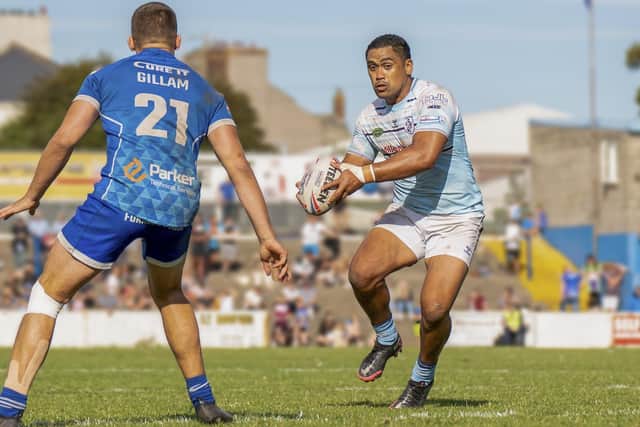 Junior Moors on the attack for Featherstone Rovers. Picture: Dec Hayes