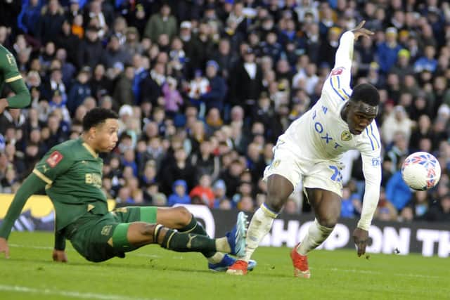Willy Gnonto appears to fouled on his return to the Leeds United side.