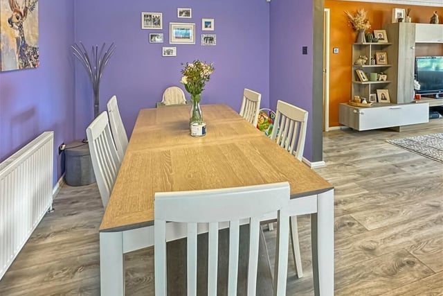 Set at the back of the room is the homely dining room which gives a great space for family meals.