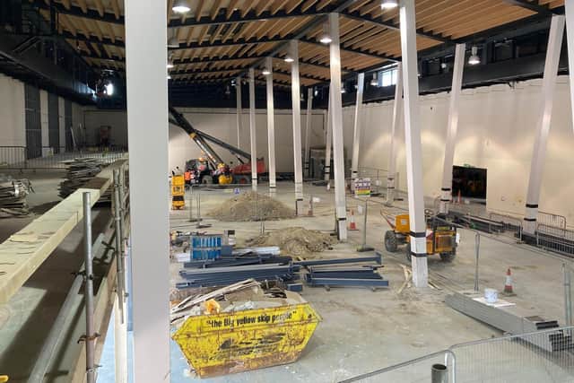 The firm carrying out the transformation of Wakefield’s old market hall into a public events space has given a first glimpse of the major £7.7m project.
