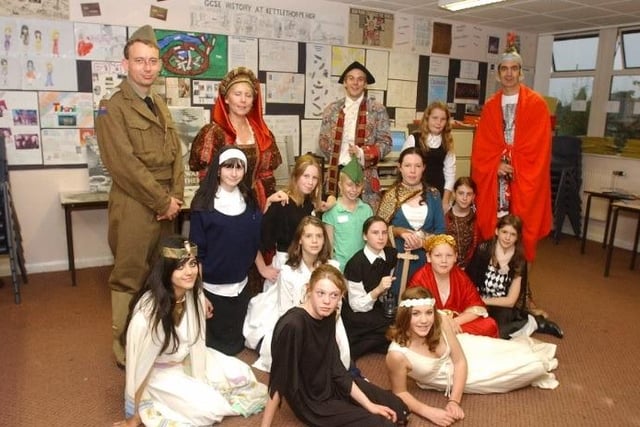 Teachers and students dressed up for open evening - Kettlethorpe High School.