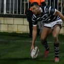 Gareth Gale crossed for a hat=trick of tries in Featherstone Rovers' victory over Newcastle Thunder. Photo by Rob Hare