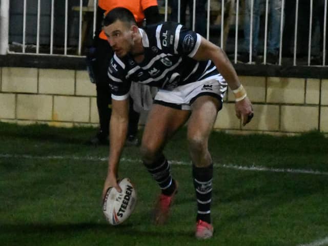 Gareth Gale crossed for a hat=trick of tries in Featherstone Rovers' victory over Newcastle Thunder. Photo by Rob Hare