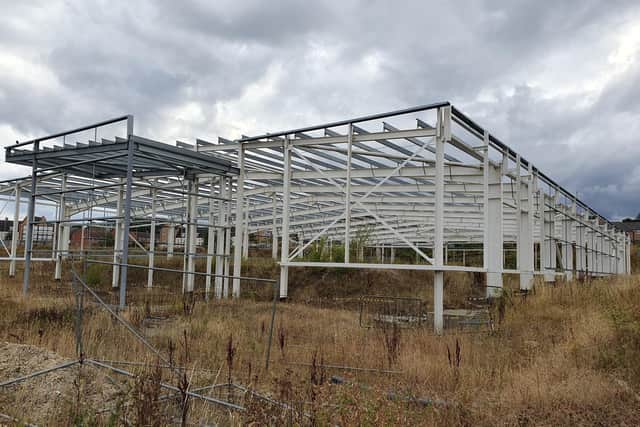 Stalled building work at the City Fields district centre site