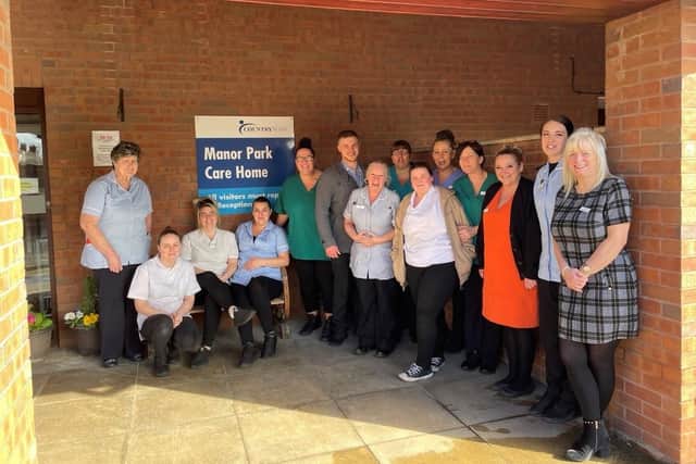 Some of the team at Manor Park Care Home, which has been rated "Good" by the CQC