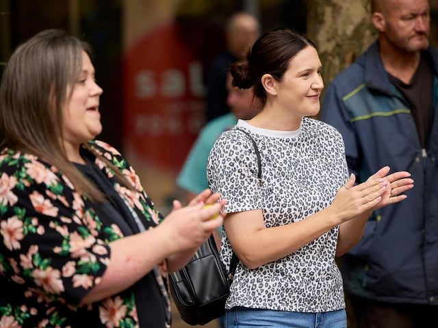 Festival-goers make the most of the entertainment on offer in Wakefield city centre