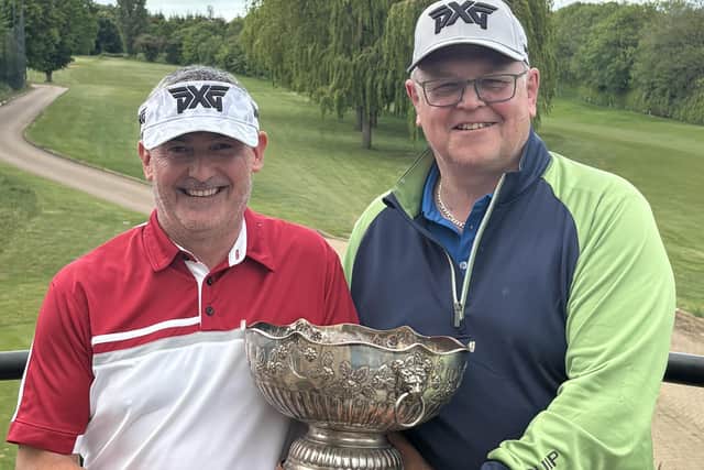 Chairman's Cup winner Andy Sellars with his guide Martyn Wright.