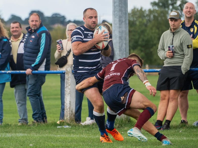 Jimmy Metcalfe steps inside the Thornhill full-back to score in the corner.