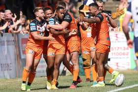 Castleford Tigers will hope to be celebrating when they start their 2023 Betfred Super League season. Picture: John Clifton/SWpix.com