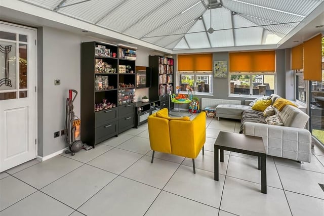 The orangery includes double patio doors which give access to the large enclosed rear garden which is brilliant for kids and pets to race around safely.