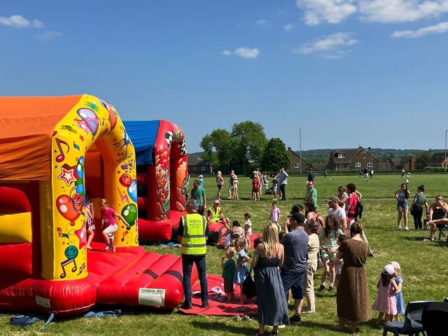 The event featured inflatables, which went down a treat with families.
