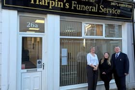 Jane Britton (Funeral Arranger), Georgina Harpin Shipley (Funeral Director), and Sean Harpin (Senior Funeral Director).