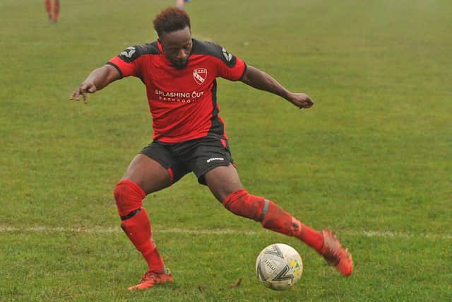 Match winner Gibril Bojang scored the goal that took Horbury Town into the NCEL Division One play-offs final.