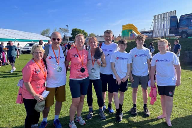 Claire Kendall participated in a 21 mile walk to raise funds for Rosemere Cancer Foundation
