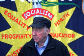 Arthur Scargill pictured on the picket line at the National Mining Museum, Wakefield. Picture by Simon Hulme 26th October 2022