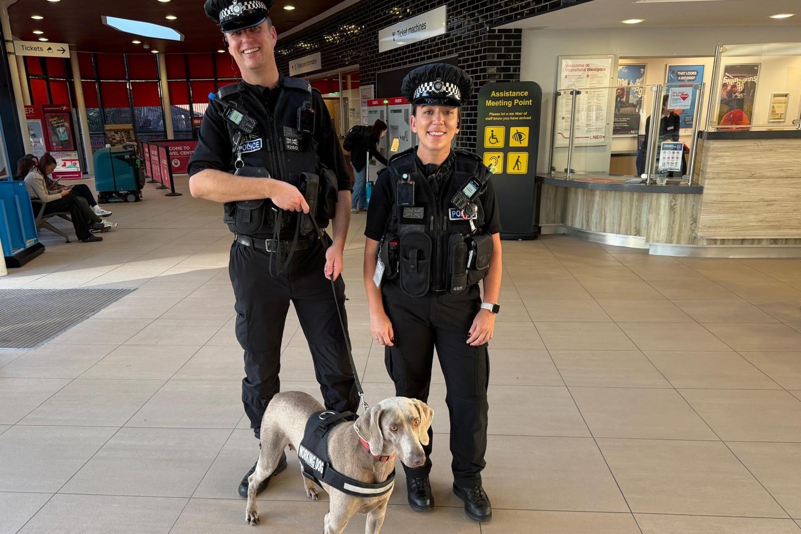 Festnahmen nach Drogenspürhund-Einsatz von Roxy am Bahnhof Wakefield ...