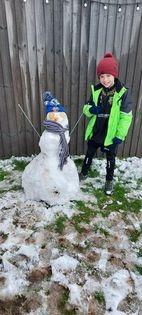 Seth and his snowman, submitted by Charlie Howarth.