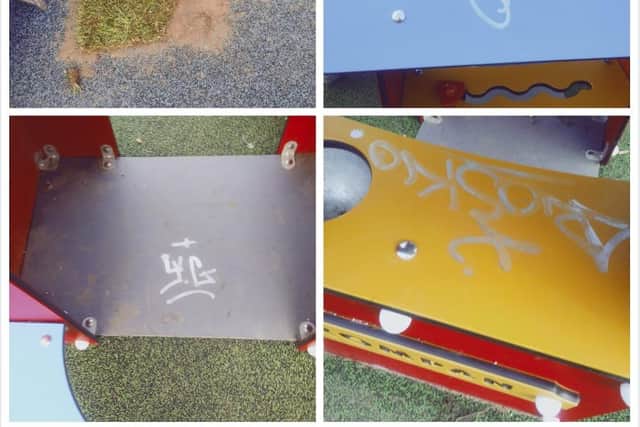 Pontefract Park's new kids playground has been targeted by vandals just days before it is set to open.