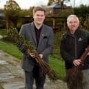 Coun Jack Hemingway, deputy leader and Cabinet Member for Environment and Climate Change, and Roger Parkinson, a volunteer speaker with the Woodland Trust who is helping the council with the tree giveaway