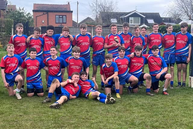 Castleford RUFC's victorious team from the Sandal Castleford Cup competition.