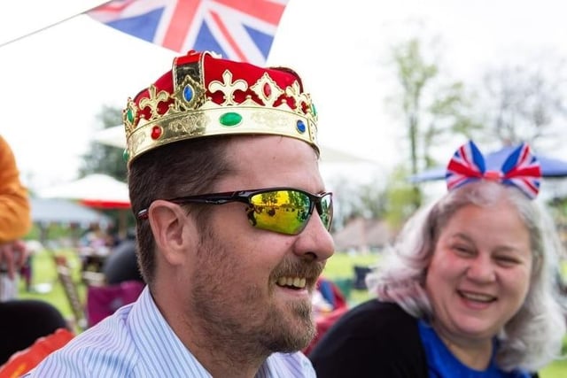 Guy and Natalie Beckectt at Pontefract Castle for the kings coronation day Photo: Bruce Rollinson