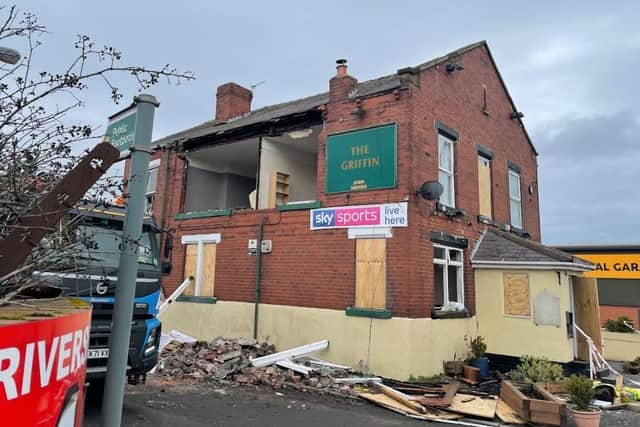 An investigation is underway following the explosion at the Griffin Inn.