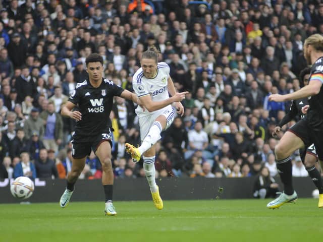 Luke Ayling added some better attacking options for Leeds United against Fulham and got forward from right-back to get a shot in.