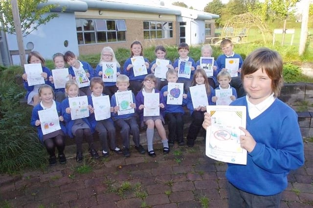 South Parade Primary School with their competition entries.
