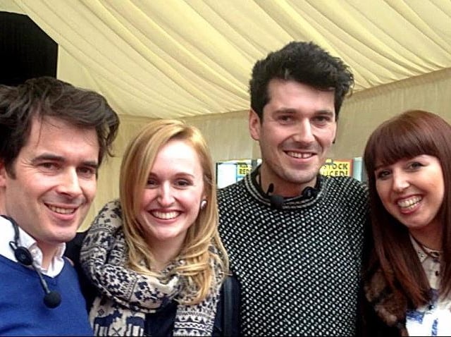 The Fabulous Baker boys meet the Howe sisters! L-R Sarah and Katherine Howe at Wakefield Rhubarb Festival in 2013.