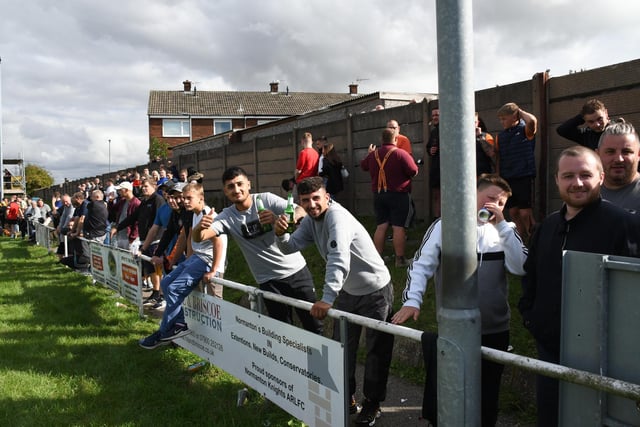 Supporters on the sidelines at Normanton Knights' play-offs game. Picture: Rob Hare